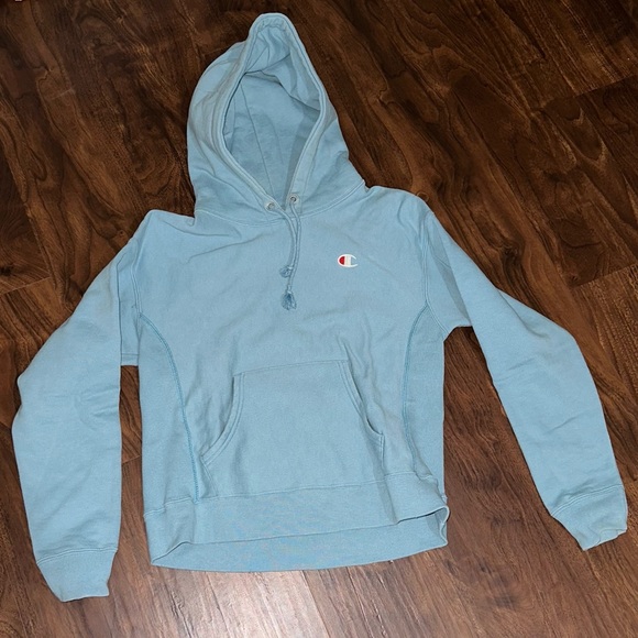 Champion Reverse Weave Light Blue Hoodie - Picture 2 of 4